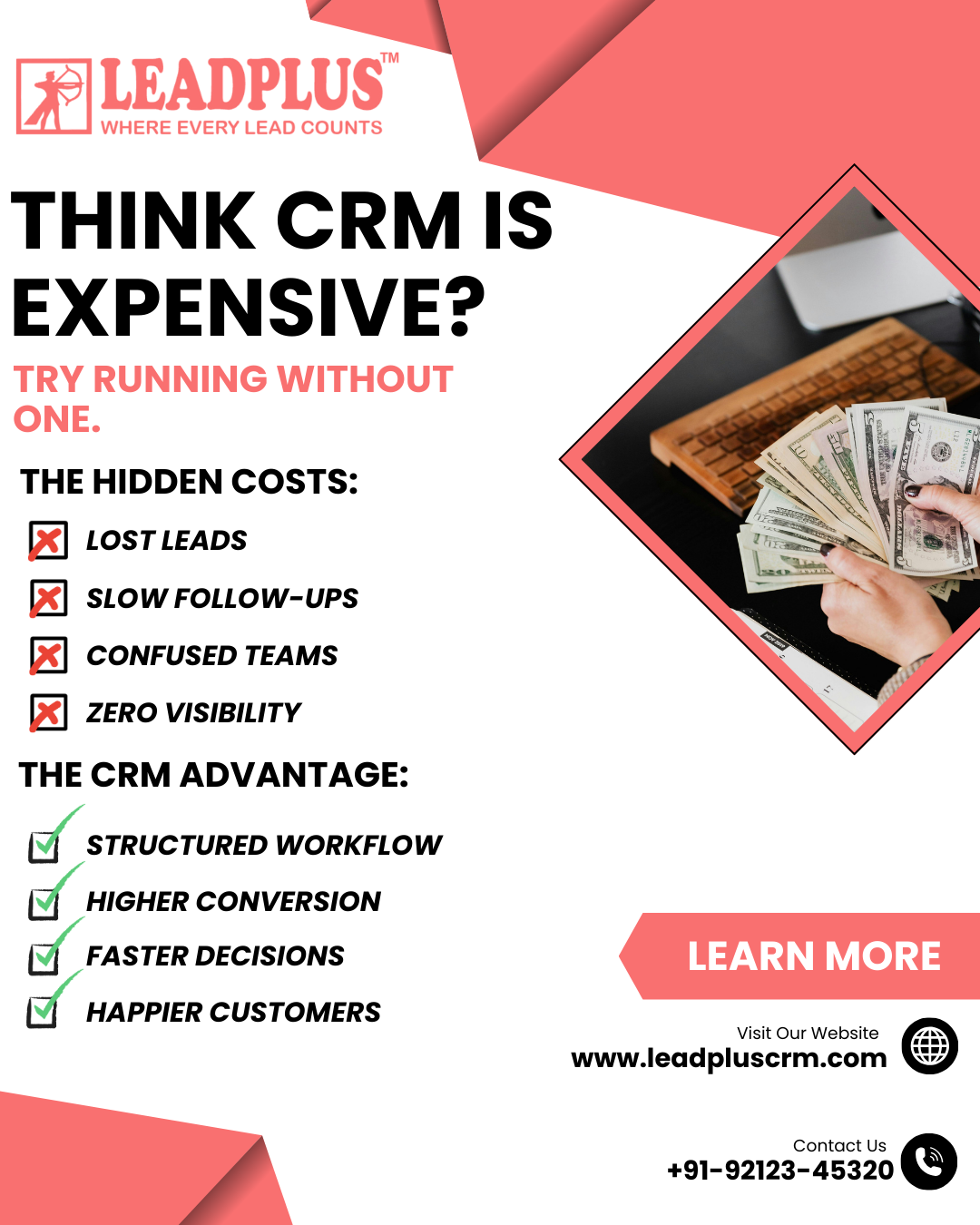 Financial report graphic showing estimated revenue lost due to missed follow-ups, data entry errors, and poor pipeline visibility when relying on manual systems.